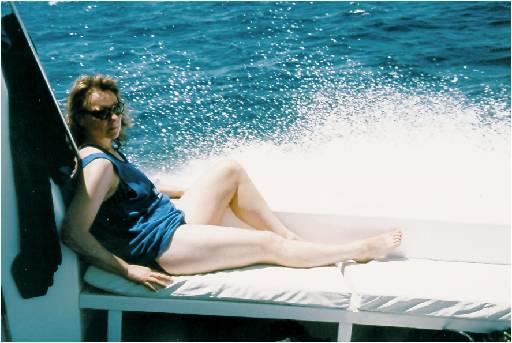 kathy on dive boat
